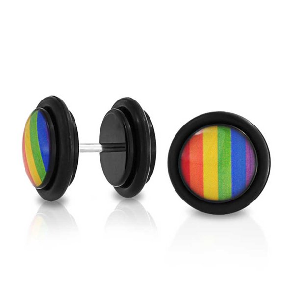 Jewelry LGBT Rainbow Gay Pride Cheater Faux Plugs Earring For Unisex