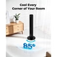 thumbnail image 5 of Tower Fans for Bedroom, 43" Bladeless Oscillating Standing Fan, Touch LED Display, Remote Control, 12H Timer, 3 Speeds 3 Modes, Max 26ft/s Quiet Cooling Floor Fan for Home Office, 5 of 7