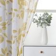 thumbnail image 6 of Zzistar Leaf Printed Voile Sheer Rod Pocket Window Tier Curtains, Yellow, 6 of 8