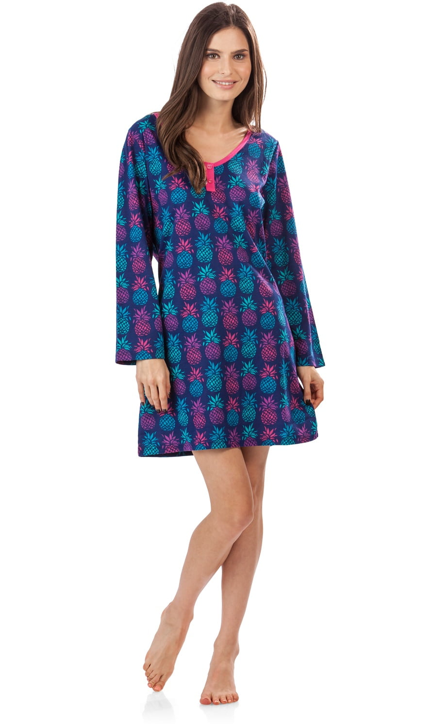 BHPJ By Bedhead Pajamas Women's Long Sleeve Henley Nightshirt