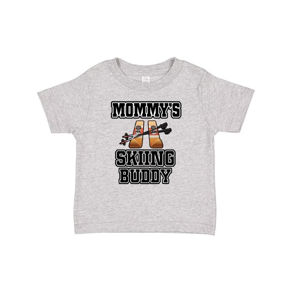 Inktastic Mommys Skiing Buddy for Kids Boys or Girls Baby T-Shirt