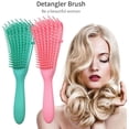 thumbnail image 4 of Cepillo para desenredar, cepillo para cabello rizado, cepillo para desenredar para cabello rizado, peine para desenredar el cabello para cabello afro texturizado 3A a 4C, cabello ondulado, rizado y peludo, 3 piezas (rosa+negro+verde) ER, 4 of 5