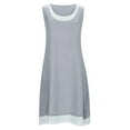 thumbnail image 4 of Hwmodou Women Dresses Tank Dress Spring Loose Sleeveless Vacation Simple Crew Neck Emulation Two Piece Set Dresses Cozy Ladies Sundress, 4 of 8