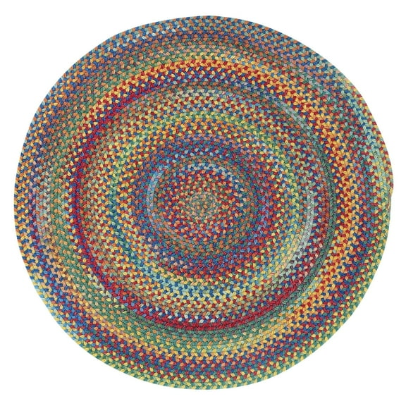 "Capel American Heritage Braided Area Rug - 3ft Round Multi-color Indoor Rug for Living Room"