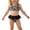 e-Black, variant on ibiyuan Girls Tankini Swimsuits Size 12 Two Piece Adjustable Straps Bathing Suit Cutout Girls Tankini Swimsuit Drawstring Ruched Color Block Swimwear with Cover Up Skirt,11-12 Years