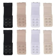 AETOMCE 8Pcs Women Soft Bra Extender, 2 Hook Bra Elastic Extender, 3.9"x1.3"(Black, White, Beige, Light Beige)