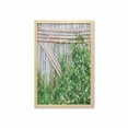 thumbnail image 1 of Farmland Wall Art with Frame, Bamboo Fence Covered by Ivy Daisy Flower Blooms Chamomile Petals Picture, Printed Fabric Poster for Bathroom Living Room, 23" x 35", Green Pale Brown, by Ambesonne, 1 of 2