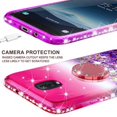 thumbnail image 5 of LG K30 2019/Arena 2/Escape Plus/Tribute Royal/X2/Prime2/Journey Case Liquid Glitter Waterfall Ring Kickstand w/Tempered Glass Screen Protector - Hot Pink/Purple, 5 of 5