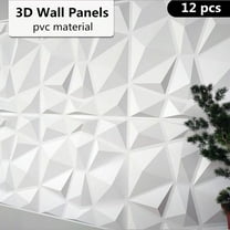 TABODD White, 3D Geometric Brick Art Design PVC Wallpaper 11.8" x 11.8", 12 Pieces