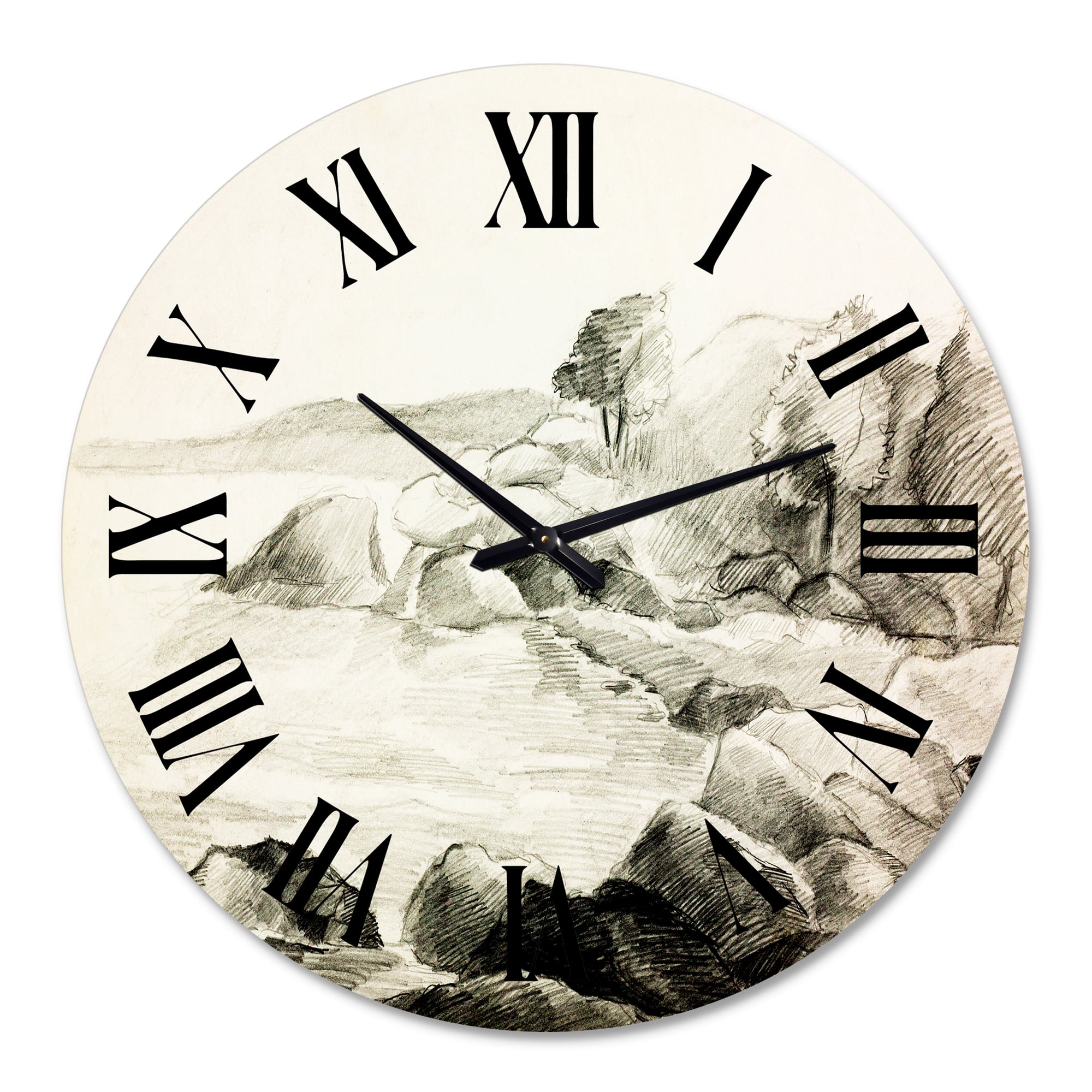 Designart 1 in Quartz Coastal Wall Clock