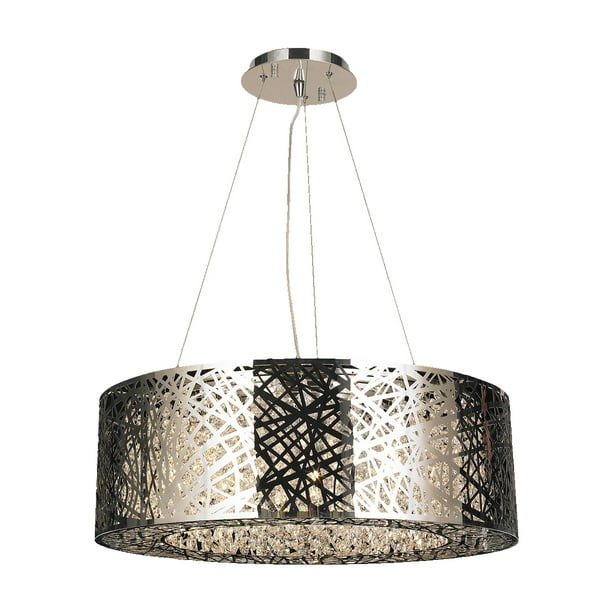 Aramis Collection 10 Light Chrome Finish And Clear Crystal Chandelier 24 L X 13 W 9 H Large Com Clear Crystal Chandelier, Chrome Finish Modern Crystal Chandelier