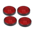 thumbnail image 1 of 4pcs M6x1.0 Red Plastic Universal Screw Mount Reflective Warning Reflector for Motorcycle Bicycle 44.5mm, 1 of 6