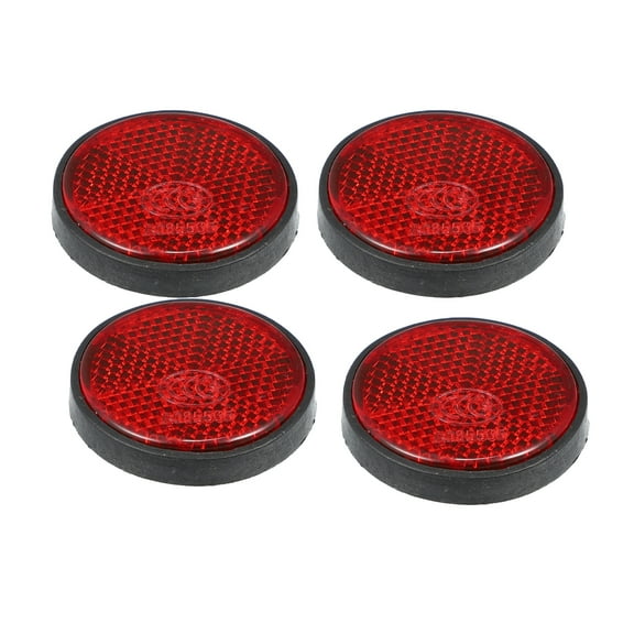 4pcs M6x1.0 Red Plastic Universal Screw Mount Reflective Warning Reflector for Motorcycle Bicycle 44.5mm