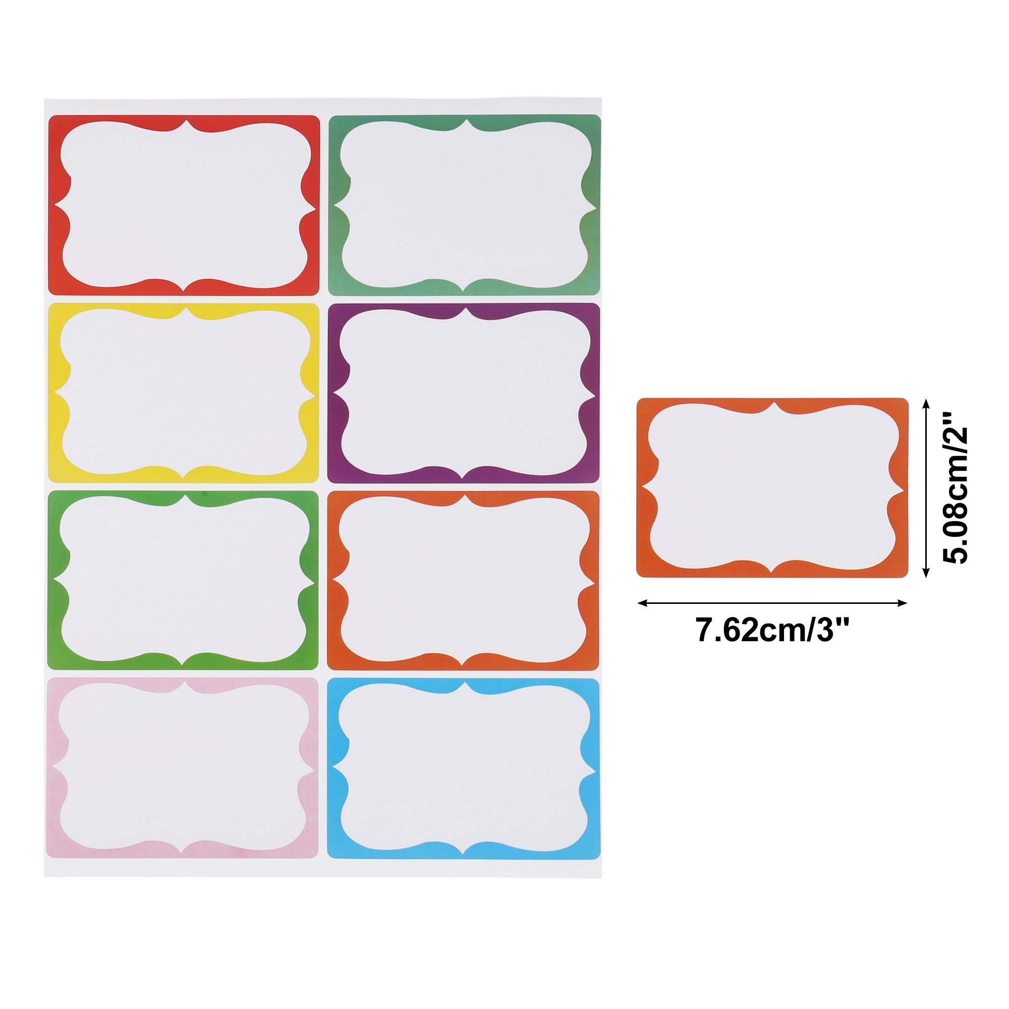 Unique Bargains Handwritable Gift Stickers 3"x2" 6PCS Colorful Model B