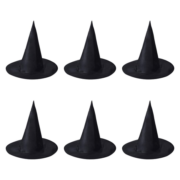 6 piezas de sombrero de bruja de Halloween, decoración, tocado, gorro, sombrero de hechicera para L