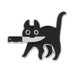 thumbnail image 1 of Broche con forma de bonito gato negro con dibujos animados de gato con cuchillo de aleación, 1 of 4