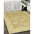 thumbnail image 3 of Ahgly Company Machine Washable Indoor Round Abstract Gold Area Rugs, 5' Round, 3 of 7