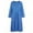 Blue, variant on Pntutb Womens Plus Size Summer Casual Full Sleeve O-Neck Solid Linen Long Dress
