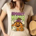 thumbnail image 4 of Spooky Mama Ghost Pumpkin Witch Hat Halloween Graphic T-Shirt, White, Size S, 4 of 6