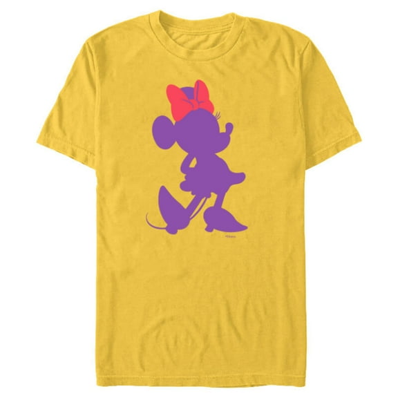 Disney Minnie Mouse Pride Classic Pose Purple Icon Fill - Short Sleeve Blended T-Shirt for Adults - Customized-Yellow