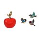 thumbnail image 1 of Escultura De Fruta De Cerámica Y Pájaro De Madera, Arte De Pared Combinado Para El Hogar, Cafetería, Estudio, Jardín, Granja, Decoración Navideña., 1 of 8