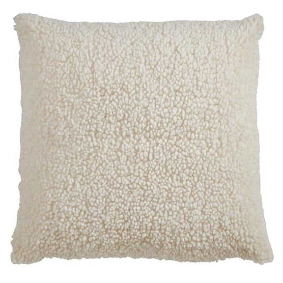 Saro Lifestyle 188.I18SC 18 in. Faux Fur Throw Pillow Cover, Ivory