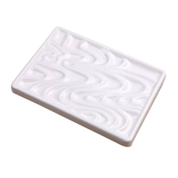 MLINS Wave Imitation Ceramic Ripple Water Color Plate Watercolor Painting Kit (White)