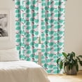 thumbnail image 2 of Ambesonne Acorn Window Curtains, Memphis Tones Mosntera Leaves, Each 28" W x 63" L, Sea Green and Rose, 2 of 4