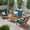 Brown Patina/Dark Teal, variant on Remi Outdoor 4 Seater Chat Set with Cushions, Gray and Gray Finish