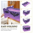 thumbnail image 4 of Foldable Fabric Storage Bin With Handle Collapsible Basket Box Storage With Lid Organizer Black Bat, 4 of 7