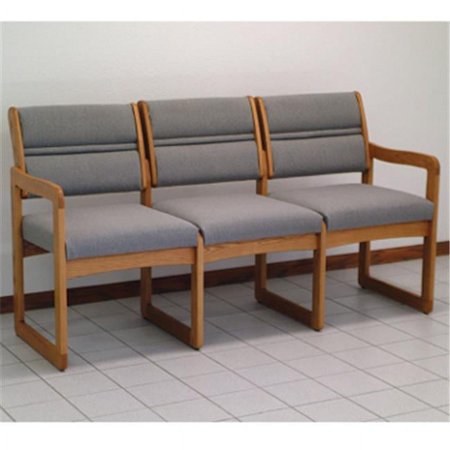 Valley Three Seat Sofa in Medium Oak - Charcoal Grey