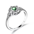thumbnail image 3 of Purple/Green/Rose Red AAA Cz Oval Cut Bands Women's Retro Silver Ring Size 6-10, 3 of 6