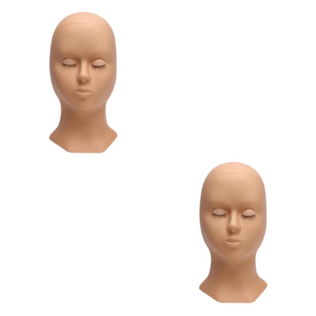 Decodeary Silicone Training Mannequin Head for Face Profession Use Coffee Head Mold 27x14cm 2Set