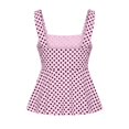 thumbnail image 3 of Tank Tops for Women Polka Dot Spaghetti Strap Tie Up Flowy Crop Top Summer Sleeveless V Neck Casual Going Out Shirts Cute Ruched Peplum Tops Y2K Tie Backless Streetwear doll Camisole Tank Top, 3 of 3