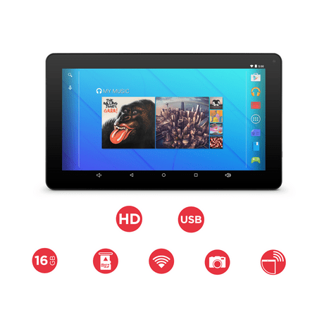 Ematic EGQ223 10.1" Tablet - 512 MB Quad-core 1.20GHz - 8GB - Android 5.0 Lollipop - Black