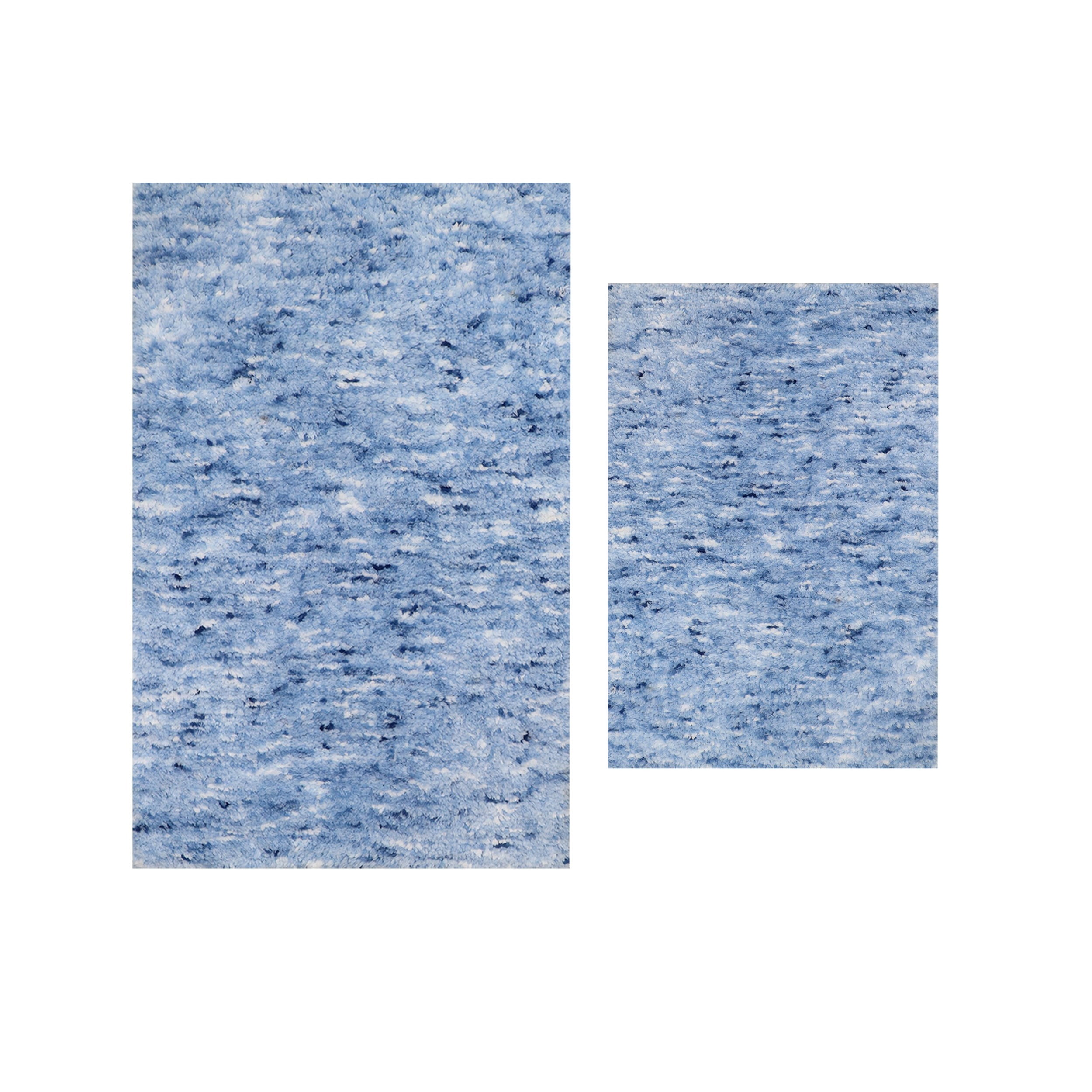 Essential 2-Piece Bathroom Contour and Toilet Lid Cover Set, Plush Microfiber Contour Rug and Non-Slip Toilet Lid Cover, Ultra Absorbent, Quick-Dry, Machine Washable, Blue