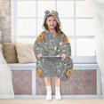 thumbnail image 7 of FORMRS Wearable Blanket Hoodie with Sleeves for Kids Cozy Flannel Sweatshirt, Gray Halloween Dancing, 7 of 7