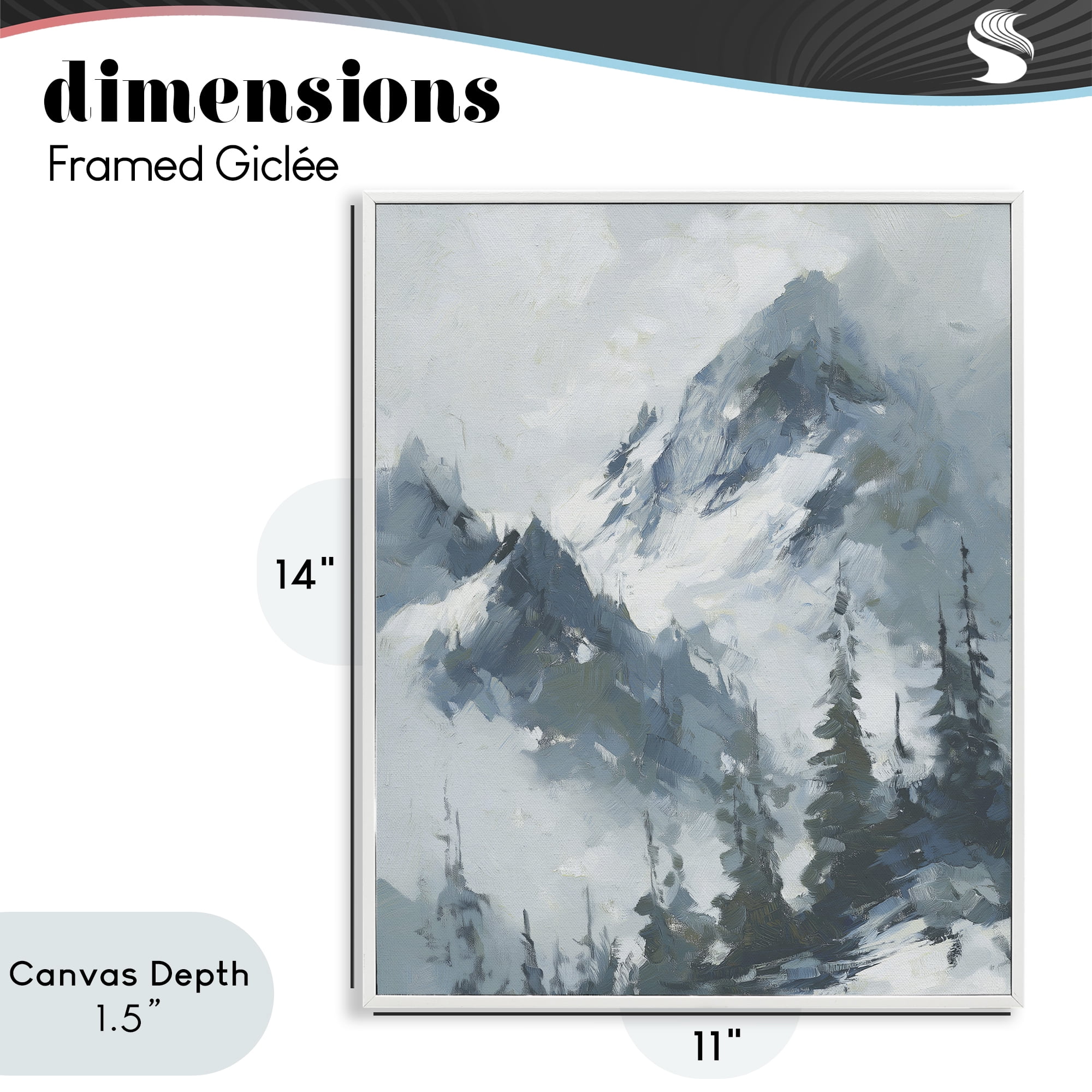 Stupell Industries Frozen Majesty Mountains White Framed Giclee Art, design by Svetlana Aleynikova