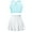 Light Blue&White, variant on Yeahdor Kids Girls Sleeveless Criss Cross Back Crop Top with Pleated Skort Skirt Tennis Sports Training Outfit White&Black 4