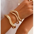 thumbnail image 2 of Statement Gold Bangles Chunky Gold Cuff Bracelet Minimalist Open Gold Bracelets Non Tarnish for Women Trendy Jewelry Gifts for Women, 2 of 13