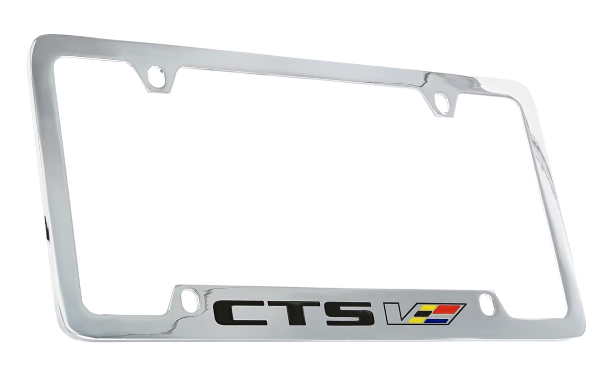 Cadillac ATS Chrome Brass Metal License Plate Frame Official Licensed