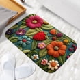 thumbnail image 6 of 1pc Embroidered Floral Pattern Absorbent Non-Slip Bathroom Thickened Flannel Rug Decor,Soft,Quick Drying,Suitable For Indoor/outdoor Use,Bathrooms,Bedrooms,Kitchens,Terrace,Laundry Rooms,16"x24", 6 of 9