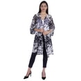thumbnail image 1 of Moomaya Long Boléro Transparent Imprimé Ouvert Couverture de Plage Cardigan d'Été, 1 of 8