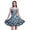 Blue, variant on Bimba Floral Printed Spaghetti Strap Summer Sun Dress Holiday Beach Party Dress-Large