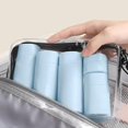 thumbnail image 4 of KRYVN 5-Pack Travel Toiletry Bottles Set, TSA Approved Leak Proof Silicone Liquid Containers with Clear Bag, 100ml/80ml/50ml Refillable Dispensers for Shampoo Conditioner Lotion, 4 of 12