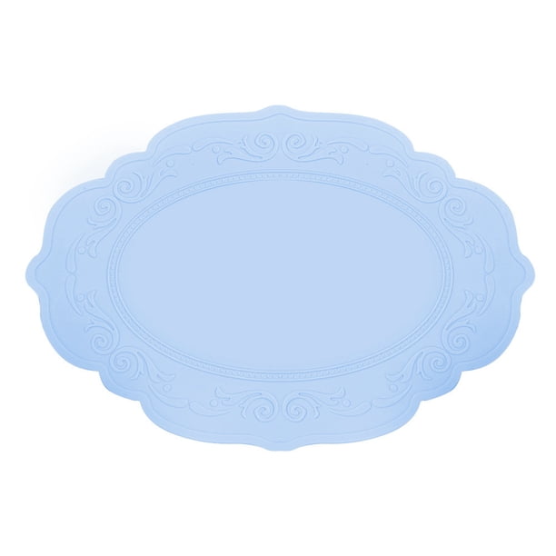 Posavasos de silicona ovalado, antideslizante, resistente al calor, con diseño antiarrugas, decorativo para cocina.
