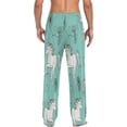 thumbnail image 3 of Racing Horses and Flowers Men's Pajama Pants Lightweight Sleepwear Bottom Lounge Pants, 3 of 6