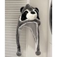 thumbnail image 1 of Cute Plush Animal Character Winter Hat Fun Ski Cap with Detailed Animal Face Long Ear Straps with Pom Pom Ends, 1 of 6