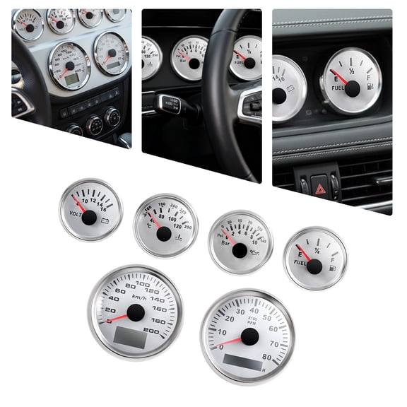 Universal 6 Gauge Kit GPS Speedometer Fit Car Marine Boat Truck Yacht Waterproof