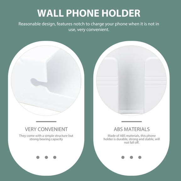 FUEENIRVA 2-Pack White Wall Mount Holders for Phones and Remote Controls with Strong Adhesive, Perfect for Home Organization and Space Saving